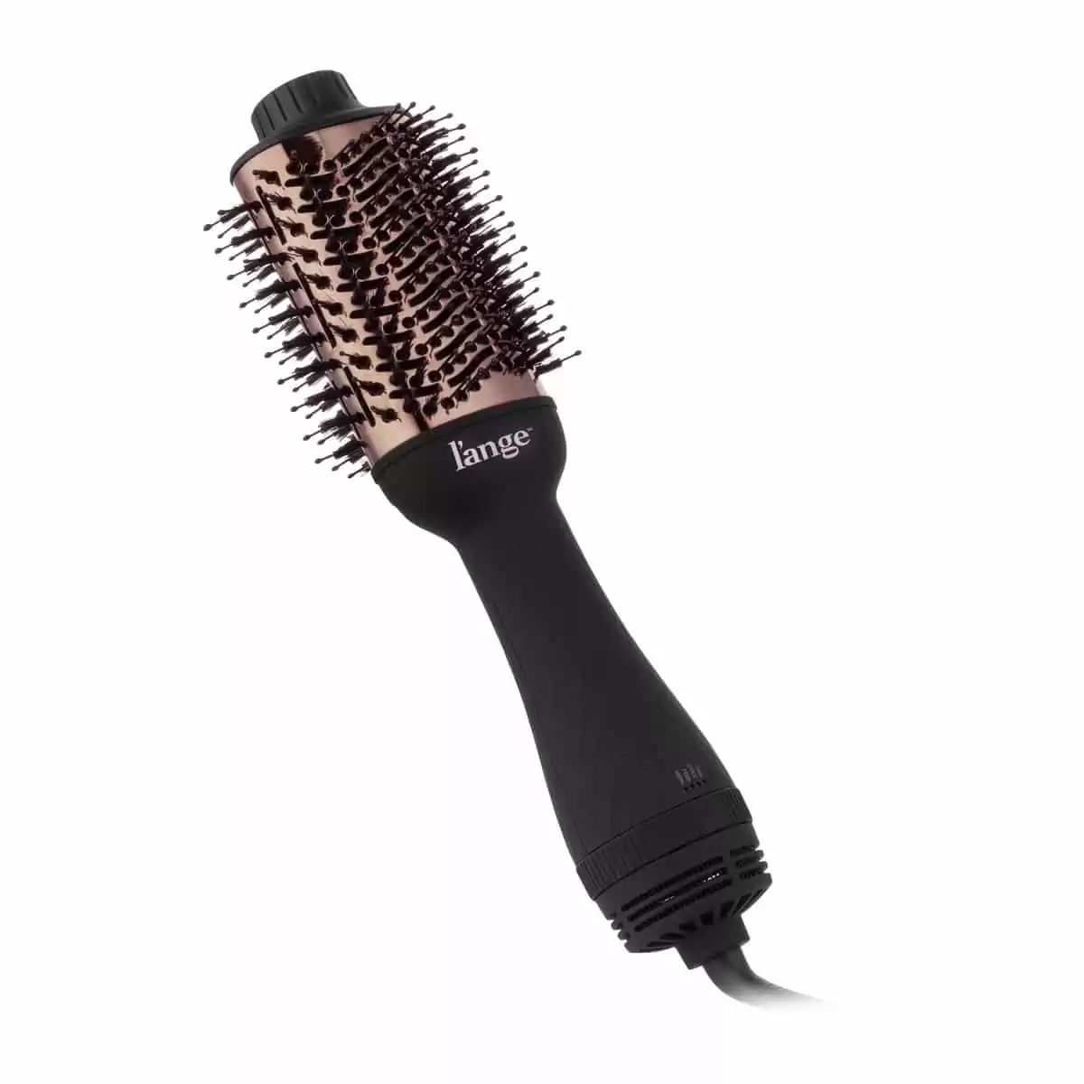L'ANGE HAIR Le Volume 2-in-1 Titanium Brush Dryer Black | 60MM Hot Air Blow Dryer Brush in One with Oval Barrel | Hair Styler for Smooth, Frizz-Free Results for All Hair Types