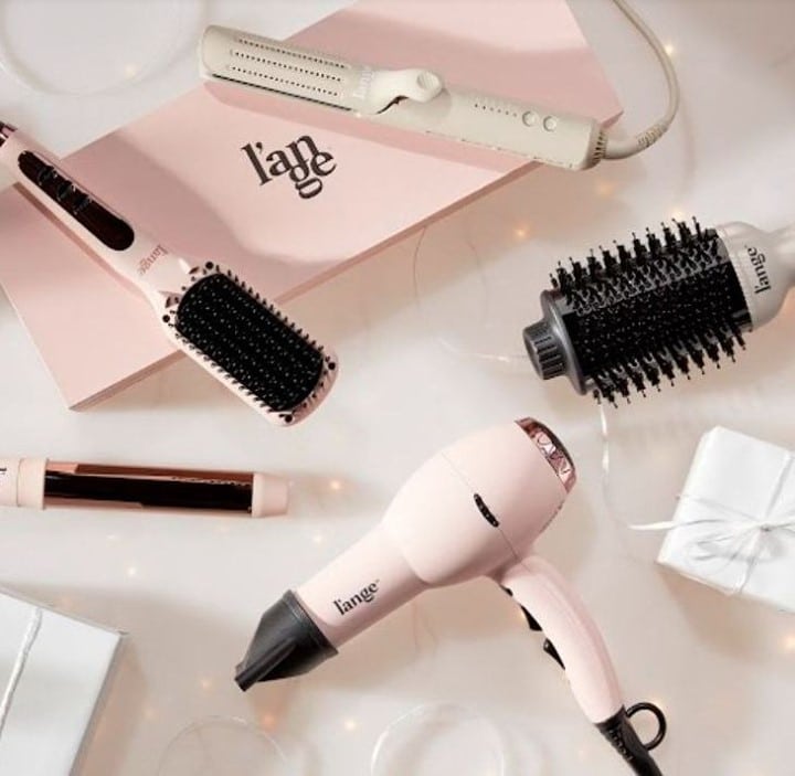 L'Ange hair review, styling tools on table