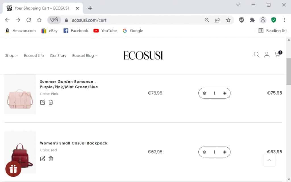 shopping on the Ecosusi website and giving an honest Ecosusi review