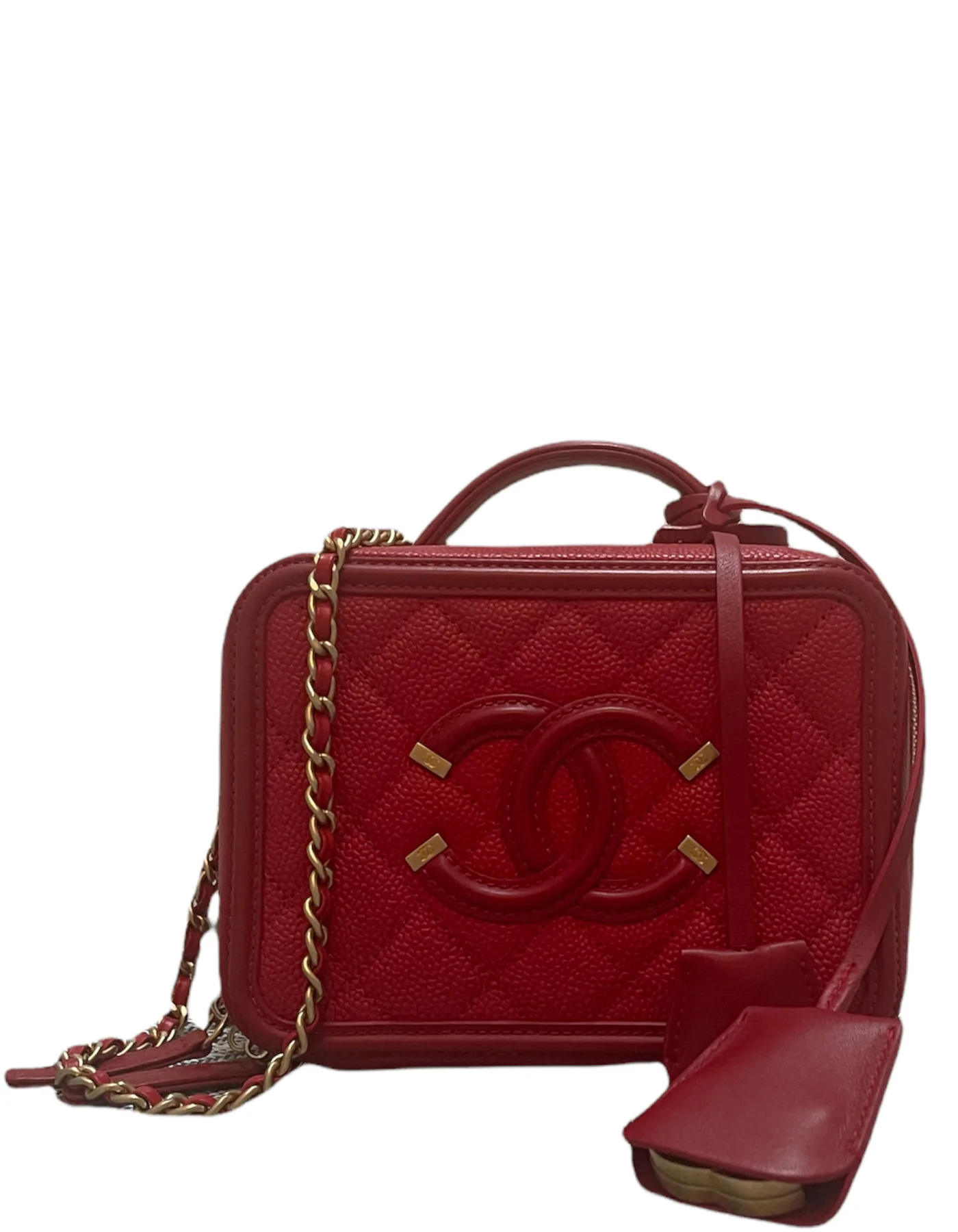 Chanel Red Caviar Small Crossbody Bag