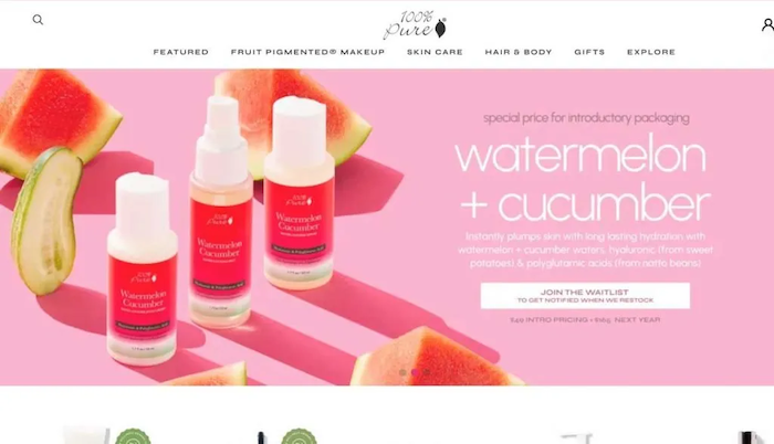 buying cruelty-free cosmetics from the 100% Pure website copy