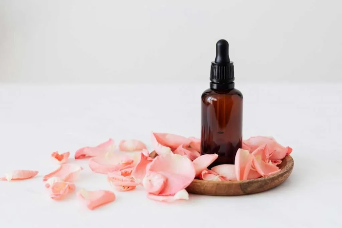 Oil Cleansing bottle with rose etals copy