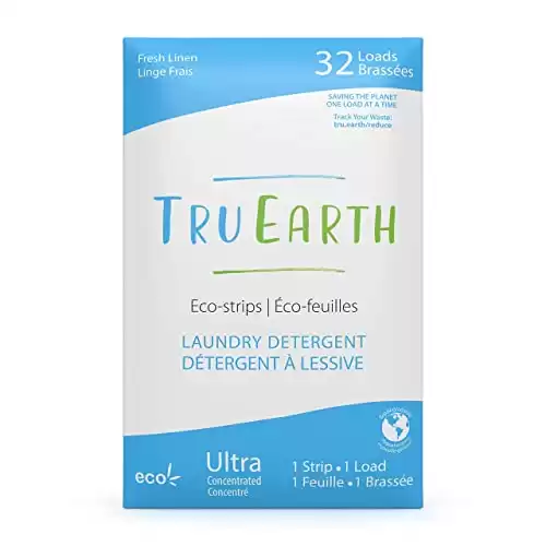 Tru Earth Hypoallergenic,  Laundry Detergent Sheets/Eco-Strips for Sensitive Skin (32 Loads, Fresh Linen)