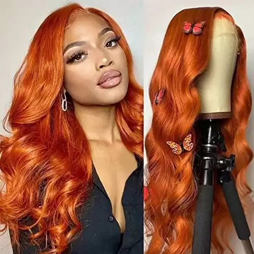 Nadula 12A Ginger Orange Body Wave Lace Part Human Hair Wig