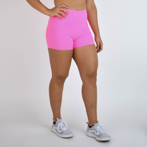 FLEO Neon Pink True High Contour shorts