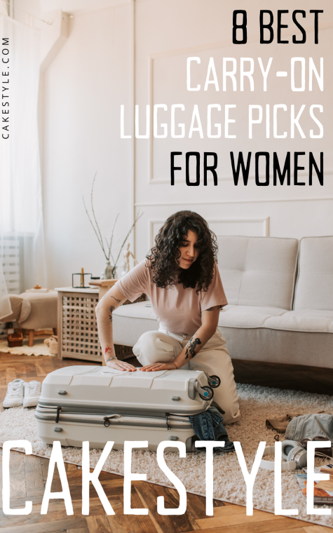 Woman packing up her sturdy carry-on luggage