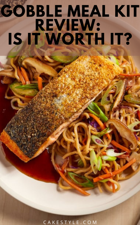 Salmon and noodles from our Gobble Meal Kit review