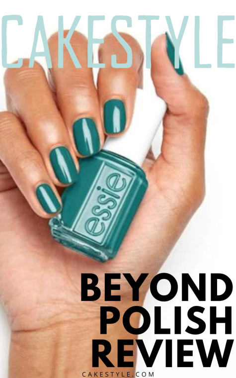 Hand holding a bottle of Essie nail polish, one of the brands that we discuss in these Beyond Polish reviews