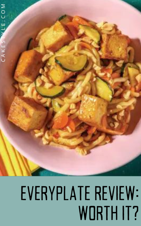 Tofu noodle bowl showing an example of the foods we talk about in this EveryPlate review