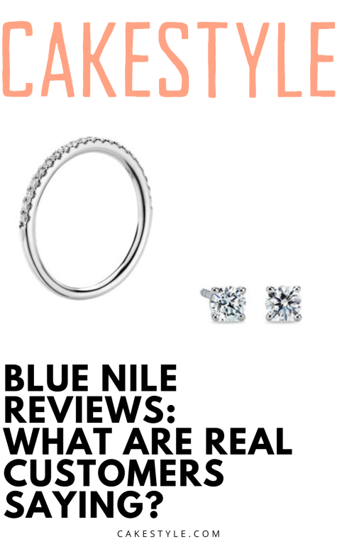 Blue Nile reviews silver diamond ring and earrings showing the brand's designs